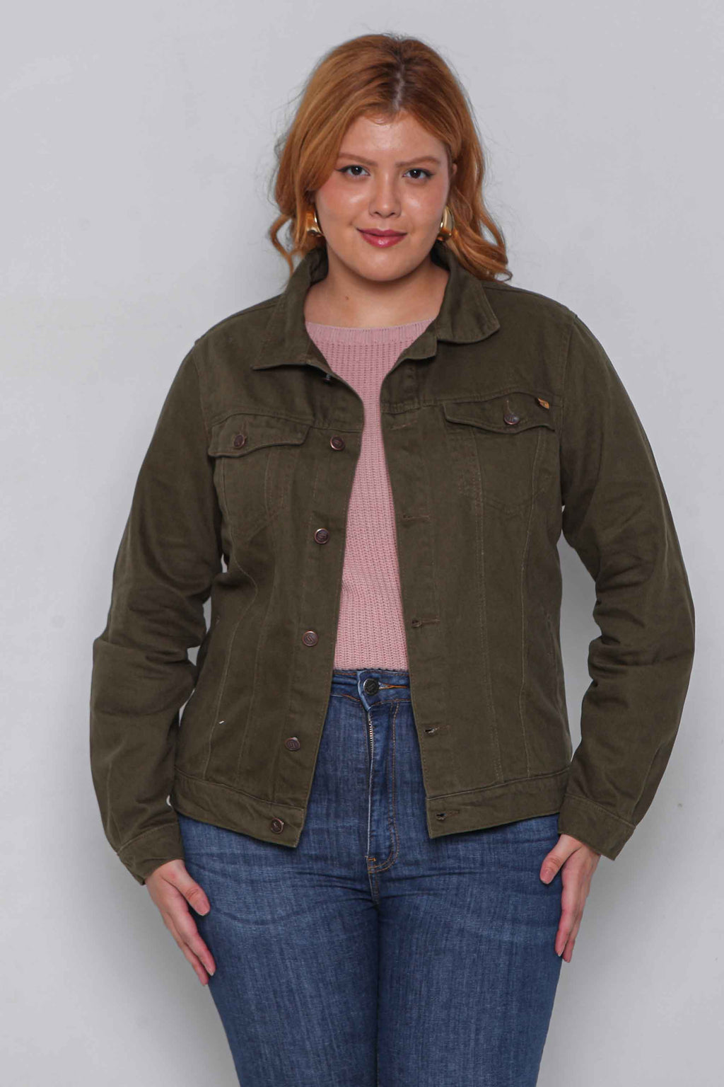 Jaqueta Sarja Feminina Oversized Verde Militar