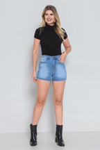 Short Feminino Jeans Claro com Elastano