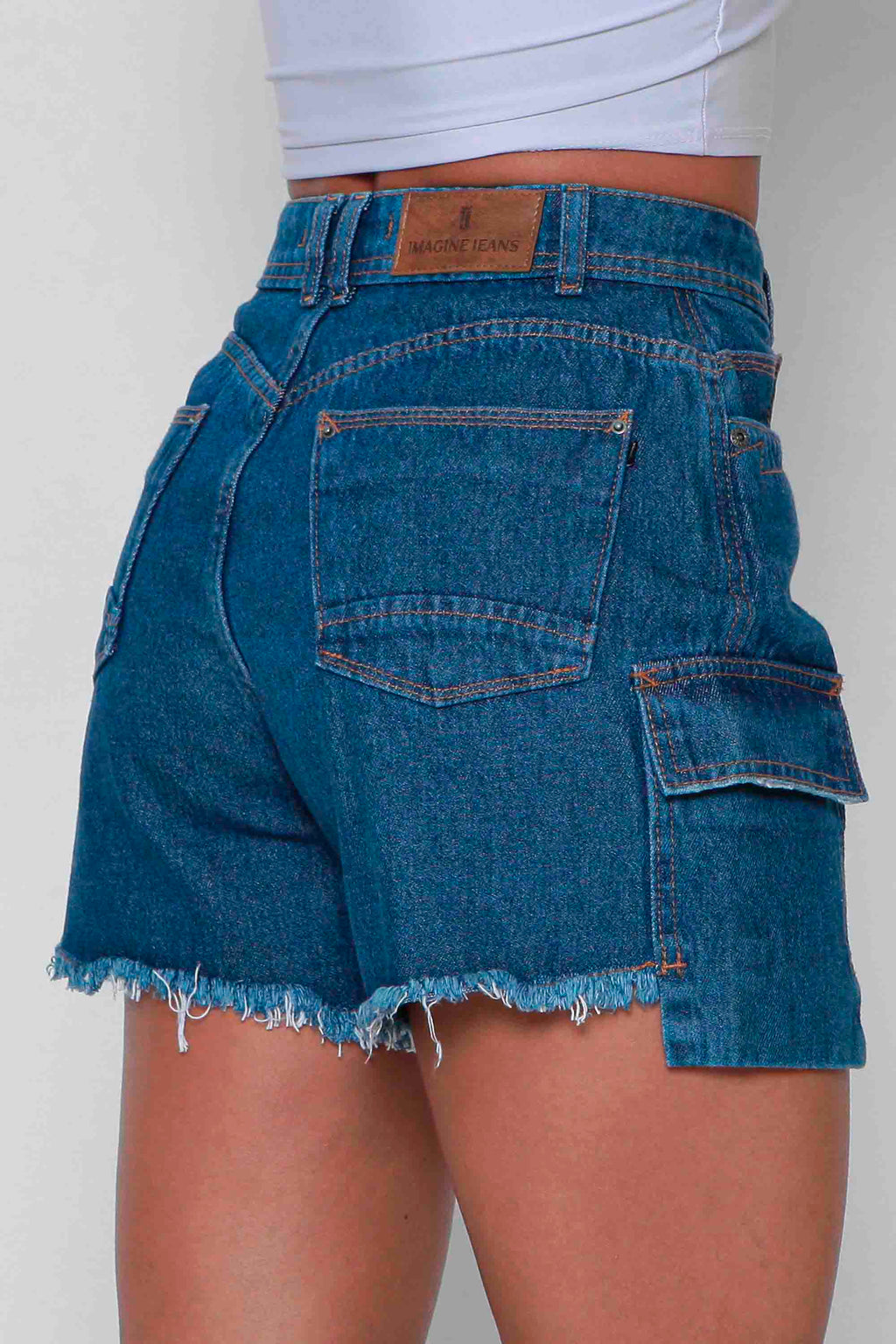 Shorts Jeans Feminino Cargo