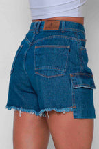Shorts Jeans Feminino Cargo