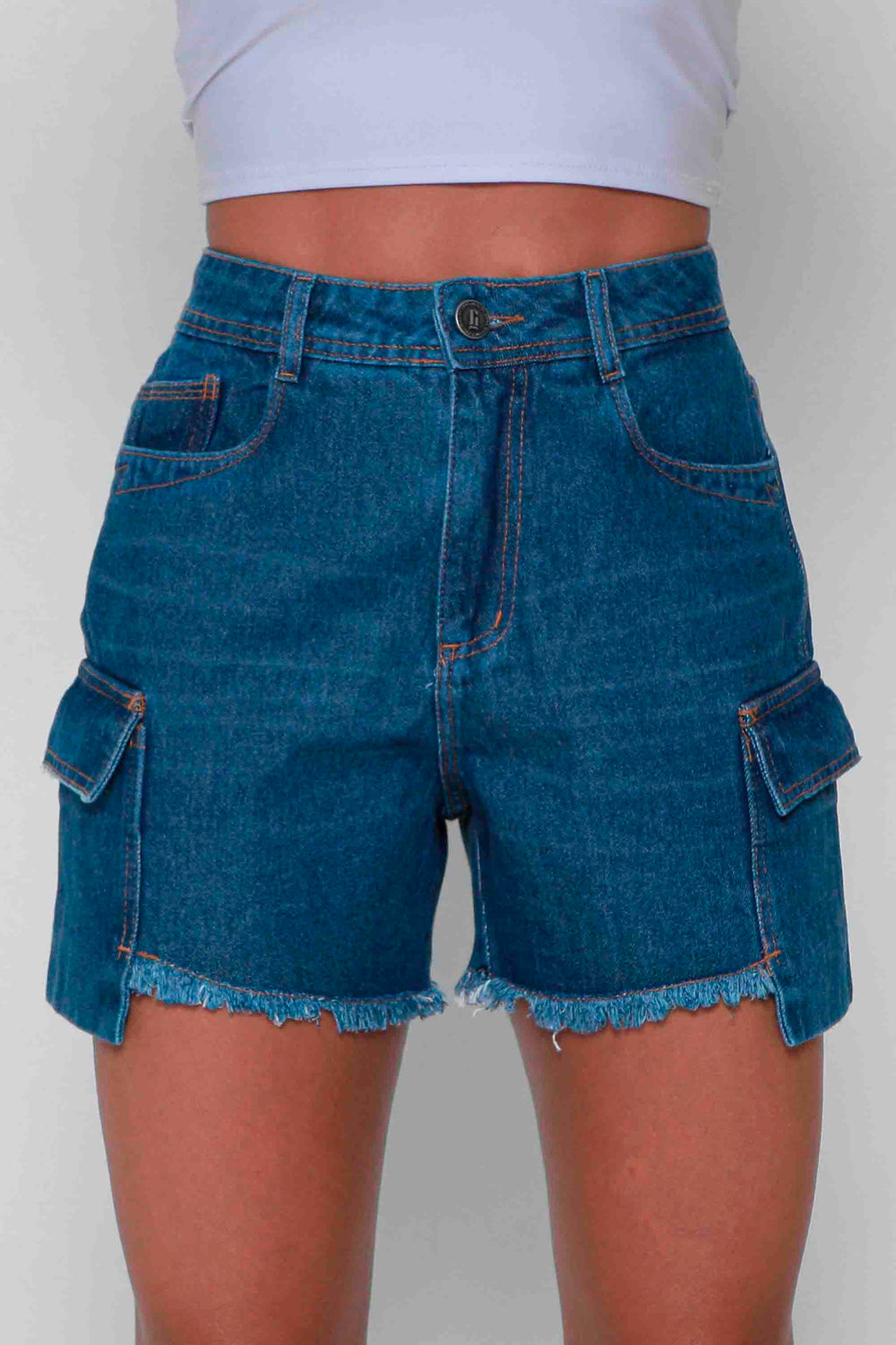 Shorts Jeans Feminino Cargo