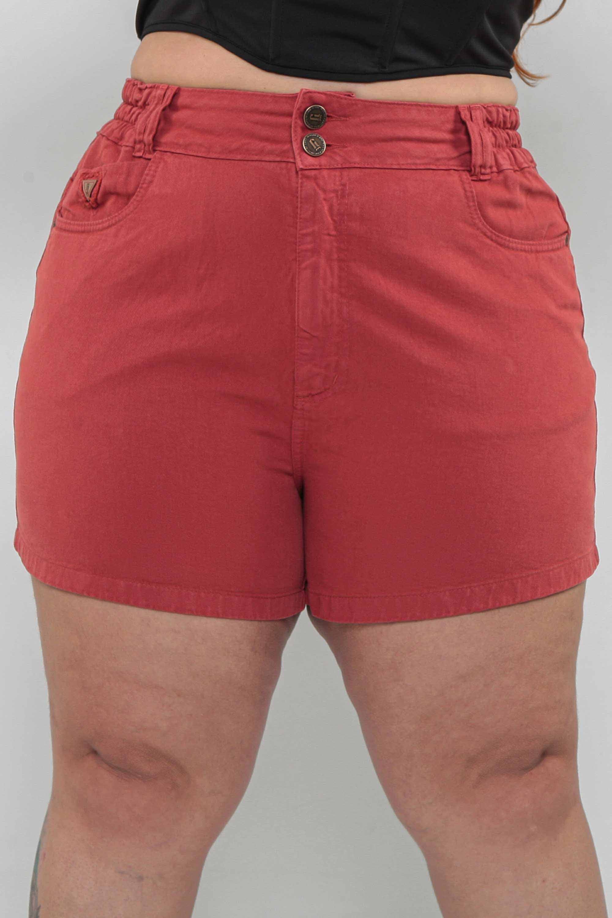 Shorts Feminino Mom Com Elástico Plus Size