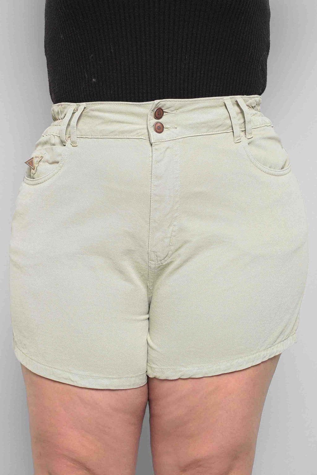 Shorts Feminino Mom Com Elástico Plus Size