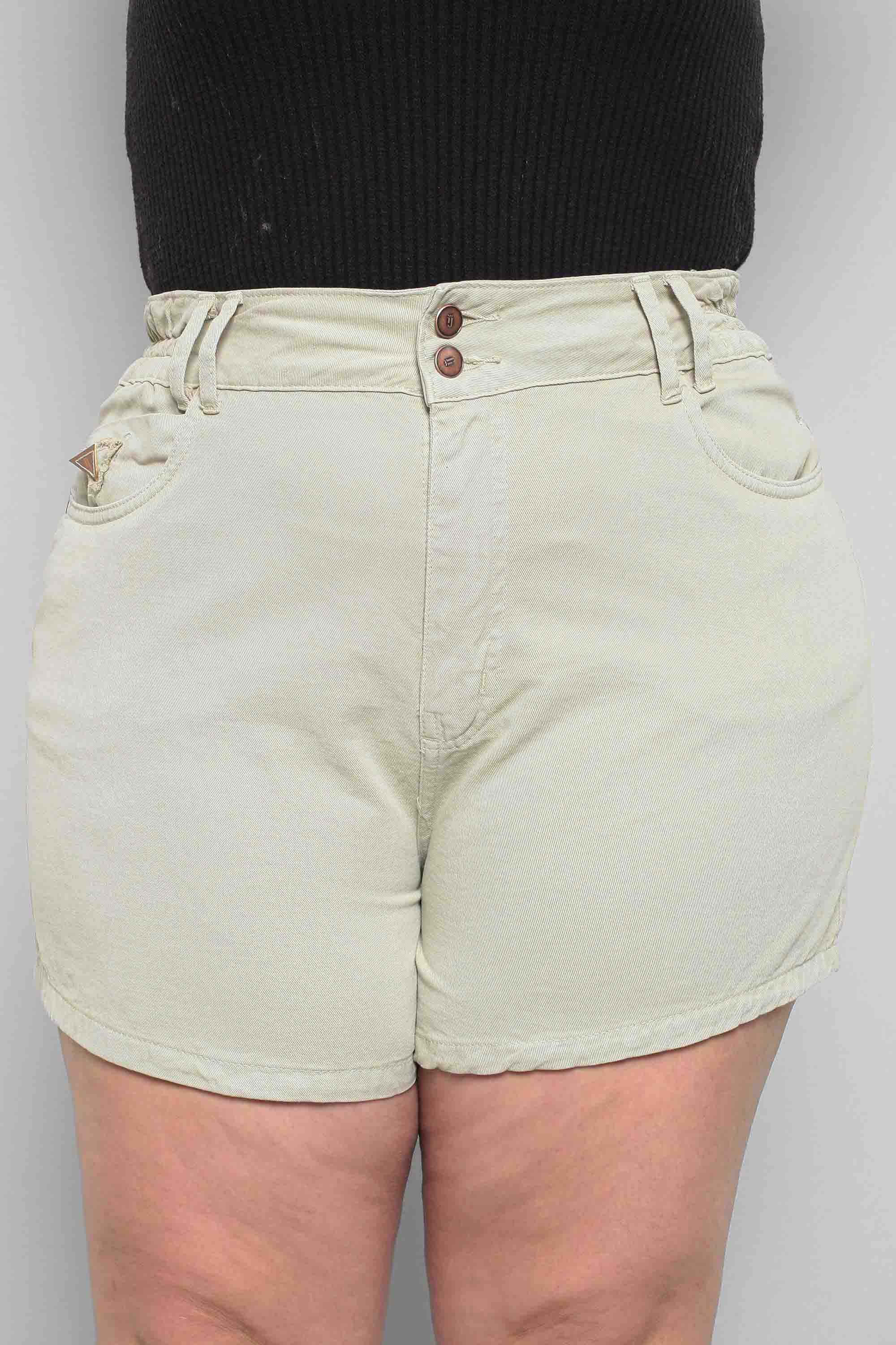 Shorts Feminino Mom Com Elástico Plus Size